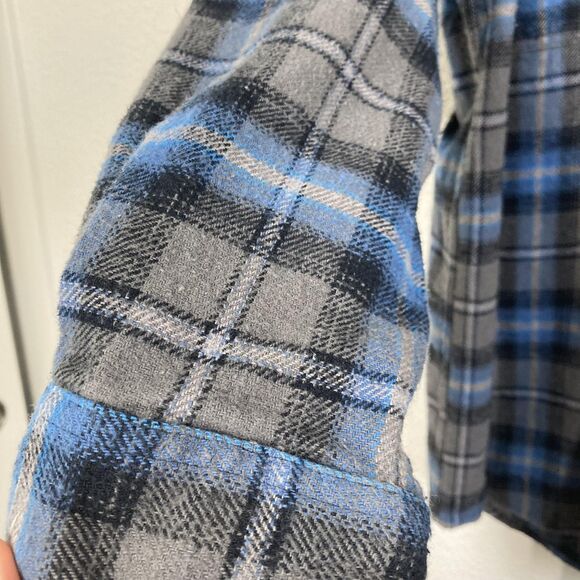 Field & Stream Shirt Mens XL Blue Gray Plaid Flannel Button Up Outdoor Workwear - Picture 10 of 16